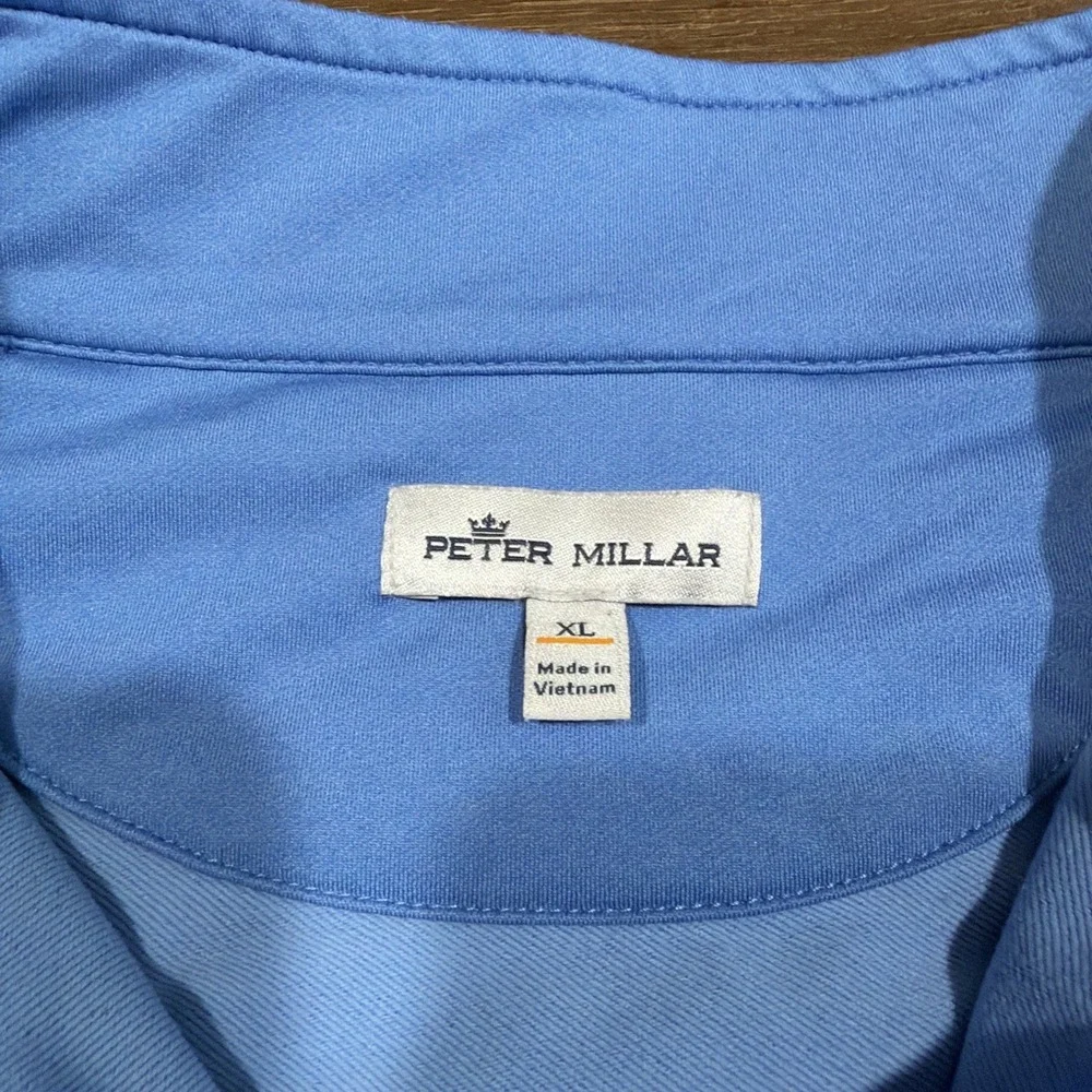 Peter Millar Pullover Mens XL Perth Melange Performance 1/4 Zip Golf Briarwood